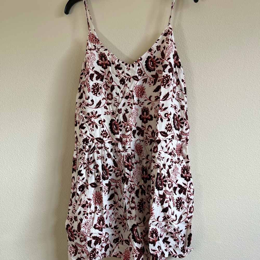 LOFT ruffled hem romper